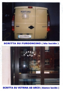 SCRITTE ADESIVE IN PVC LUCIDI RESISTENTI PER ESTERNI