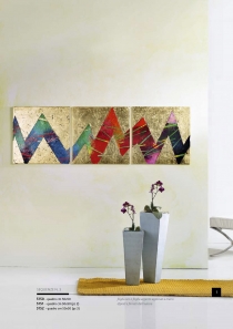 Sequenze, pannelli cm 50x50 in foglia oro o argento, firmate dall'autore